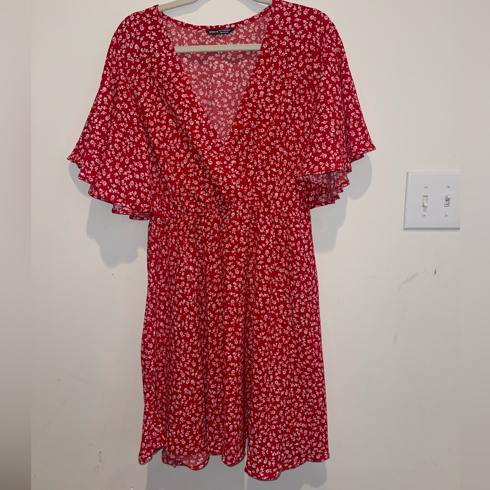 SHEIN red floral dress